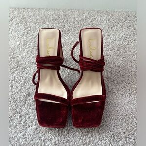 Lulu's Deep Burgundy Strappy Heels